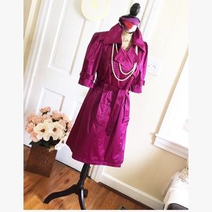 ELLE • Beautiful Trench Coat Purple-y Berry Color